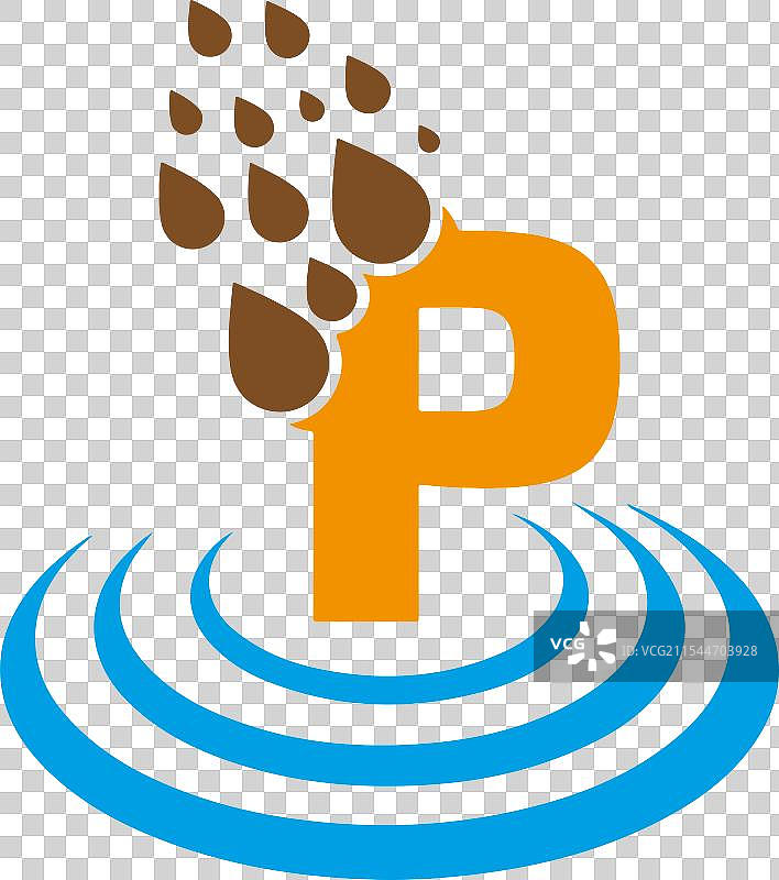 简单现代的P字母标志设计图片素材