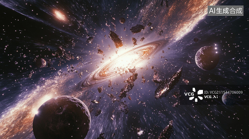 【AI数字艺术】宇宙银河系行星星云图片素材