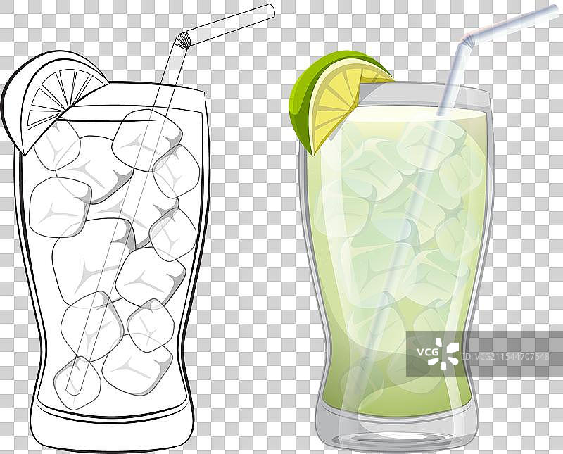 一杯加冰的柠檬水图片素材