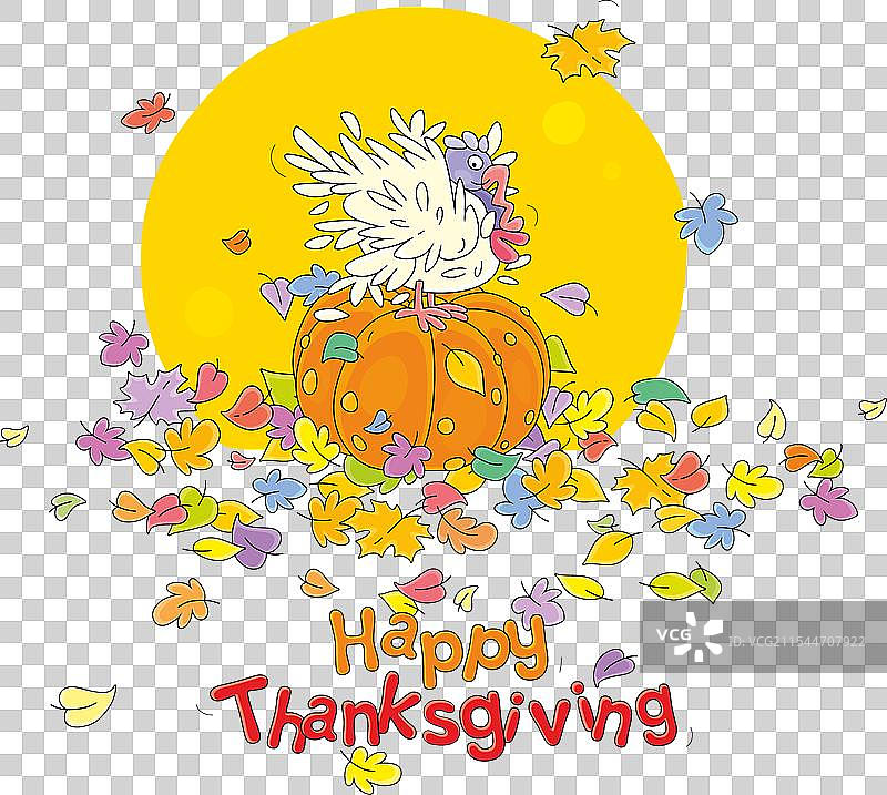 快乐感恩节卡通贺卡图片素材