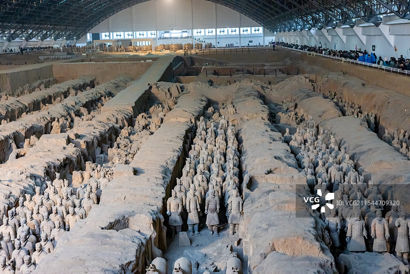 西安秦始皇陵博物馆兵马俑坑图片素材