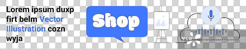 带有商店呼叫按钮的促销图形图片素材