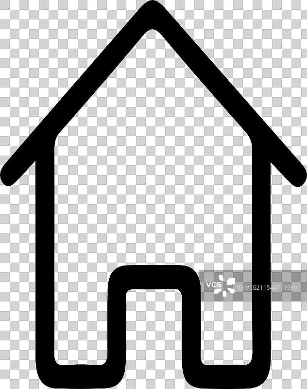 白色背景上的家居图标轮廓风格图片素材