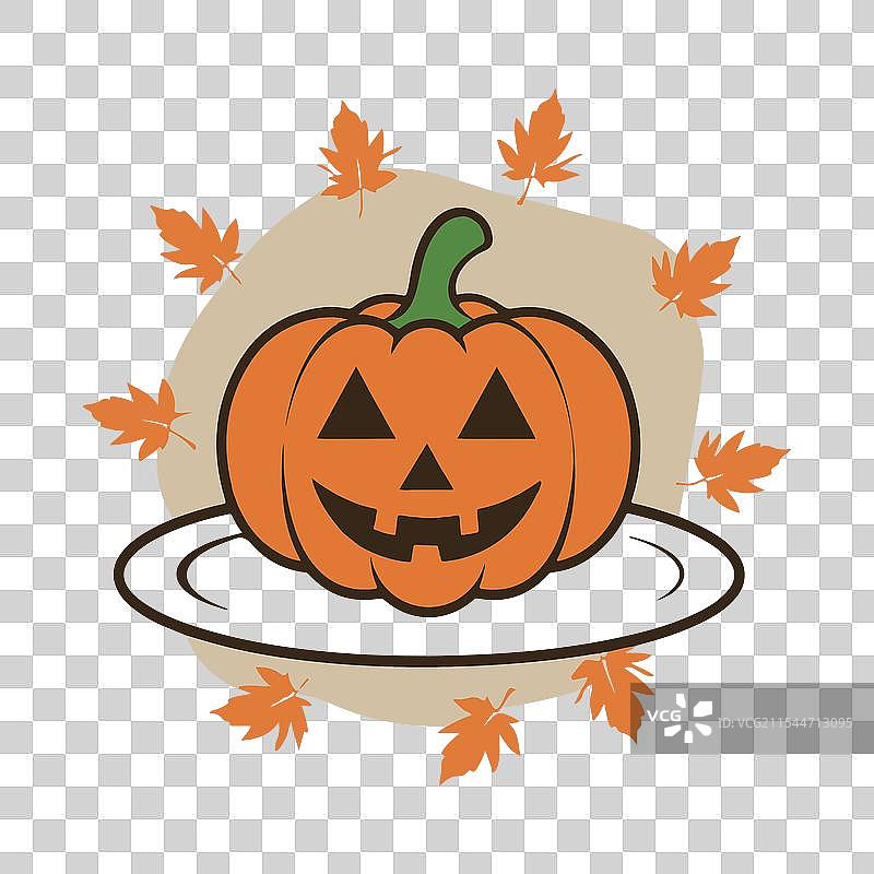 微笑的南瓜，完美适合秋季和万圣节图片素材