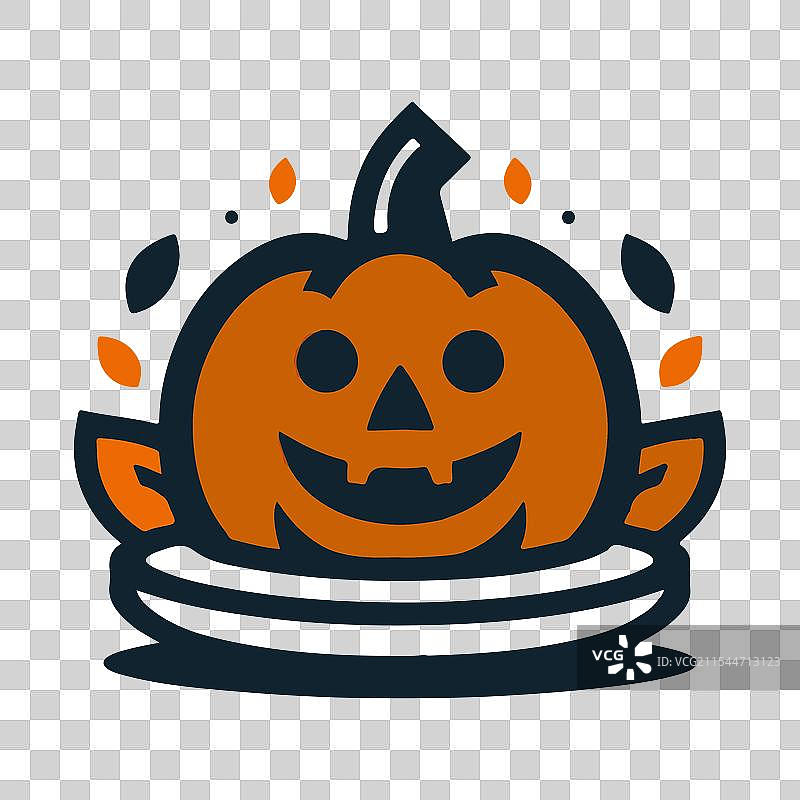 微笑的南瓜，完美适合秋季和万圣节图片素材