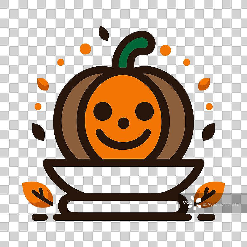 微笑的南瓜，完美适合秋季和万圣节图片素材