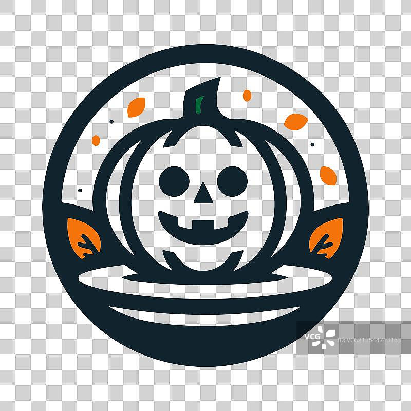 微笑的南瓜，完美适合秋季和万圣节图片素材