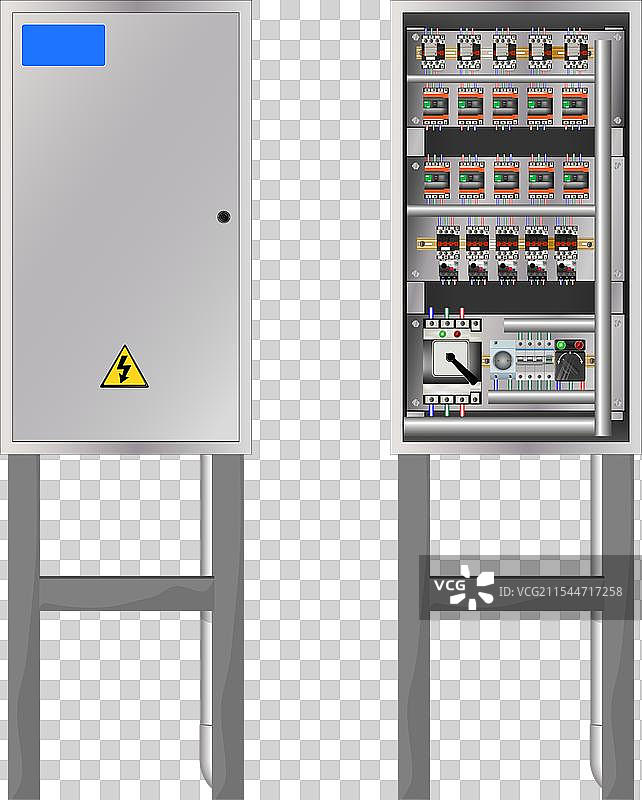 带有磁性接触器的电气面板图片素材
