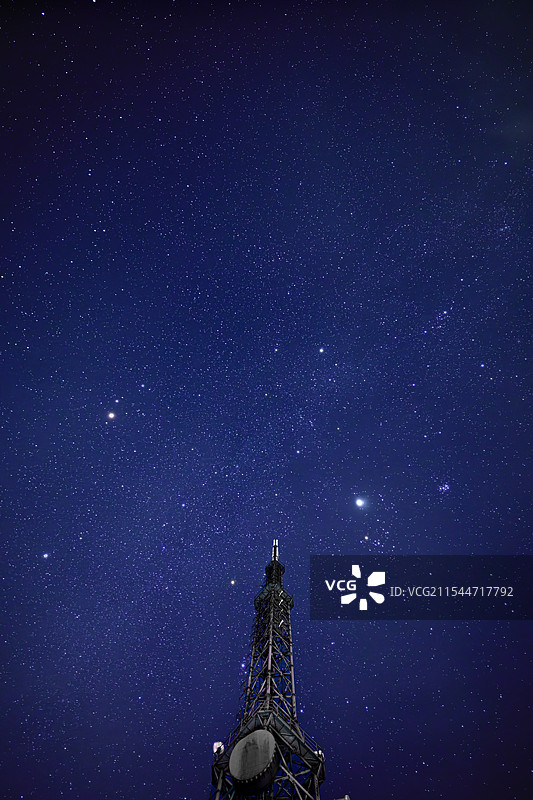 黄山701发射塔星空图片素材