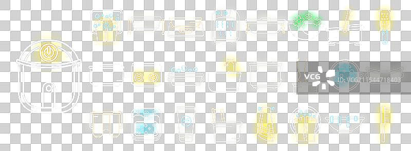 足浴图标集霓虹灯风格图片素材