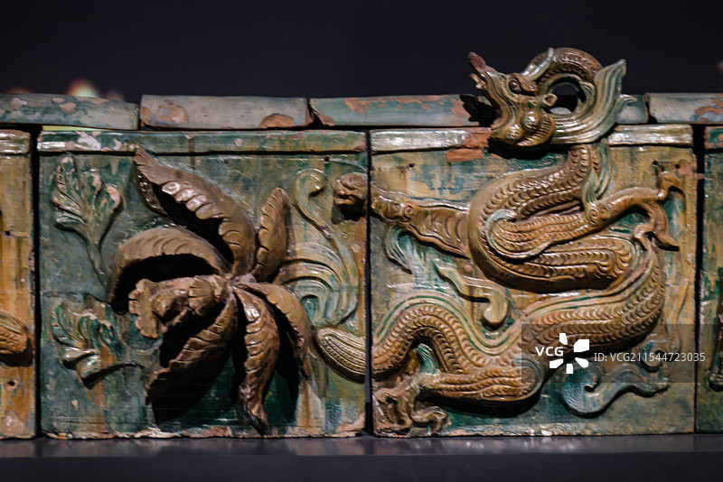 三清殿琉璃正脊堆花脊身及东西鸱吻观妙入真永乐宫艺术展图片素材