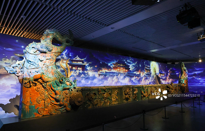 三清殿琉璃正脊堆花脊身及东西鸱吻观妙入真永乐宫艺术展图片素材