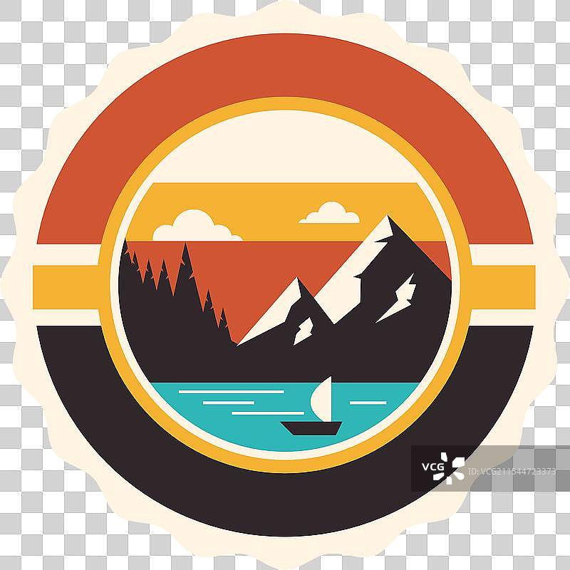 日落时分，湖边树木的特写镜头图片素材