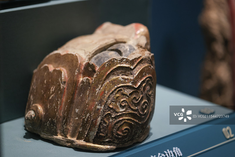 沥粉贴金壁画残块组图观妙入真山西永乐宫文物精粹暨数字艺术大展国家图书馆图片素材