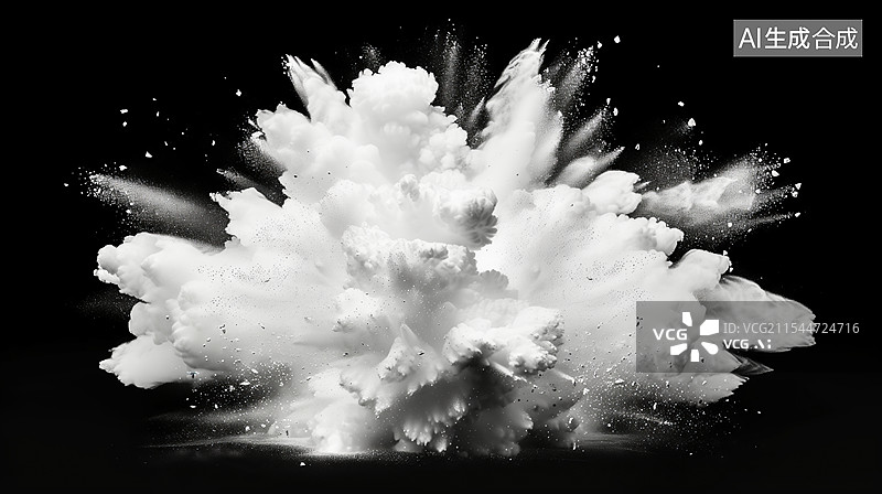 【AI数字艺术】白色粉末爆炸的瞬间图片素材