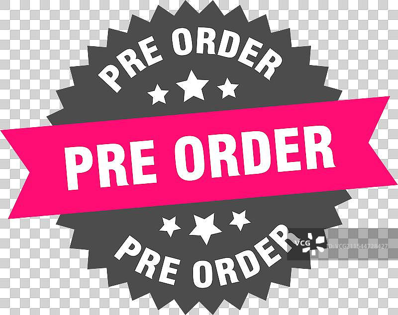 预购 圆形粉色标签孤立在上面图片素材