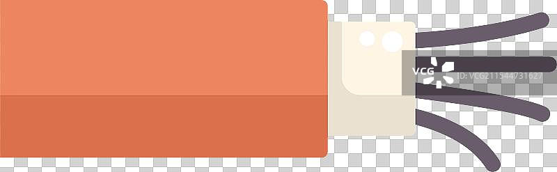 电缆连接处显示铜线图片素材