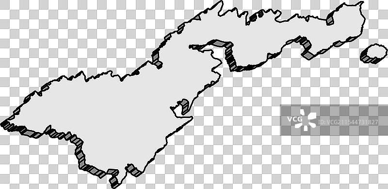美属萨摩亚3D轮廓地图图片素材
