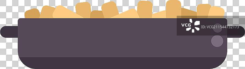 侧面视图的油炸锅，里面装有薯条图片素材