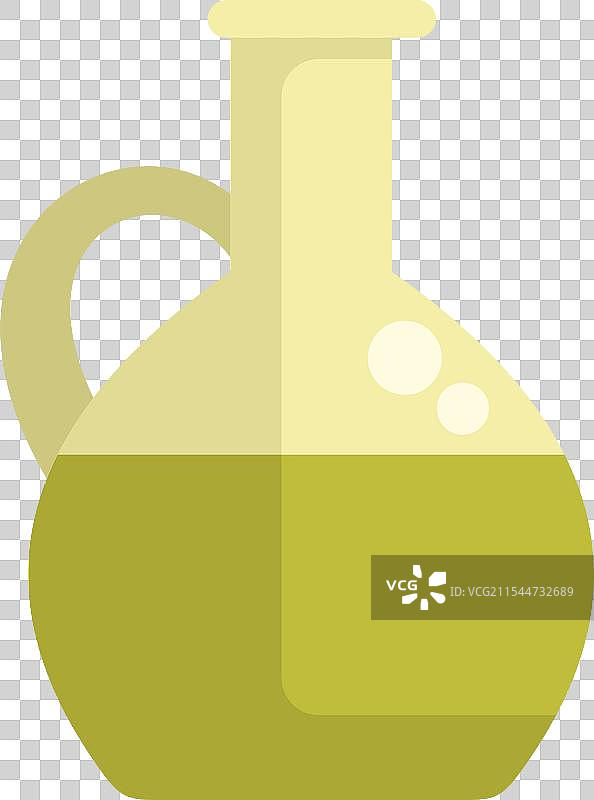 白色背景下的盛有橄榄油的玻璃壶图片素材