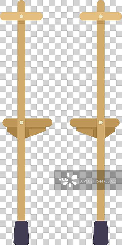 一对直立的木制跳高杆图片素材