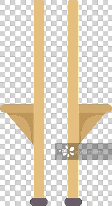 直立的木制高跷，背景为白色图片素材