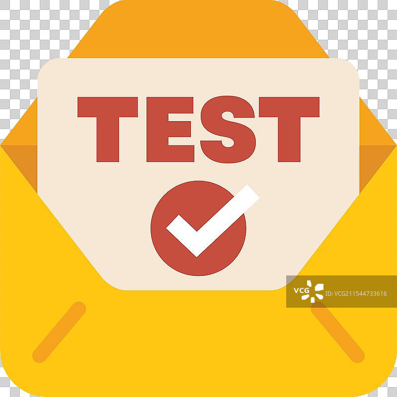 黄色邮件信封内含测试结果图片素材