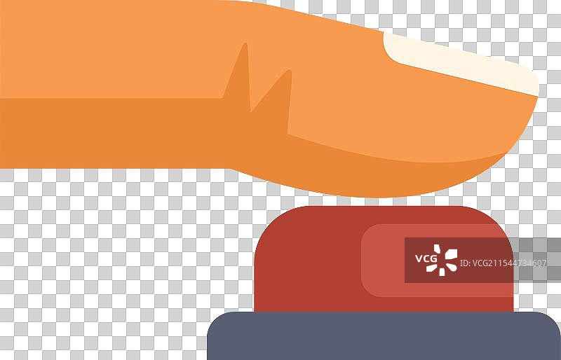 手指按下红色按钮，启动紧急情况图片素材