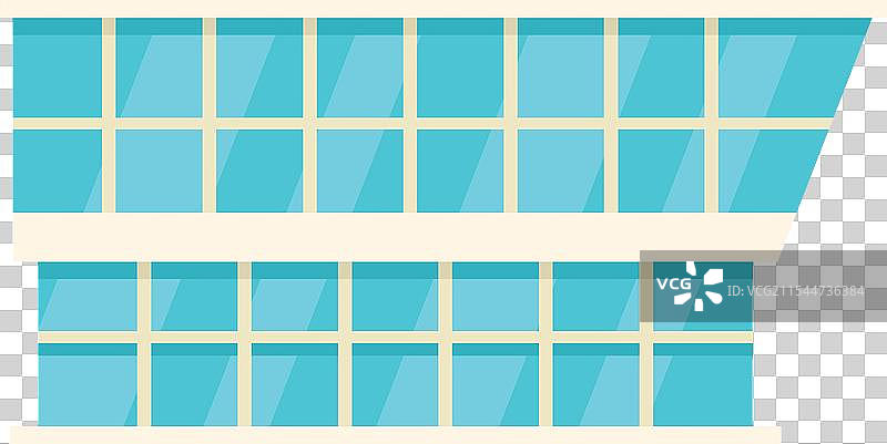 现代办公大楼，配有大型玻璃窗户图片素材