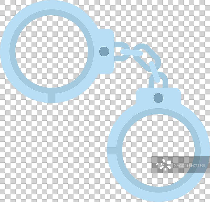 一对用于逮捕罪犯的金属手铐图片素材