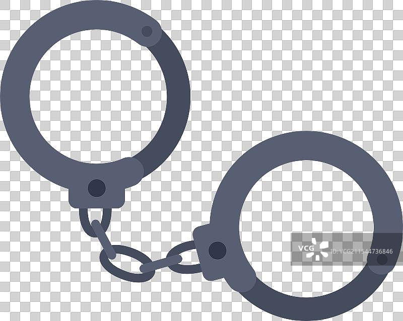 钢制手铐用于拘束和逮捕图片素材