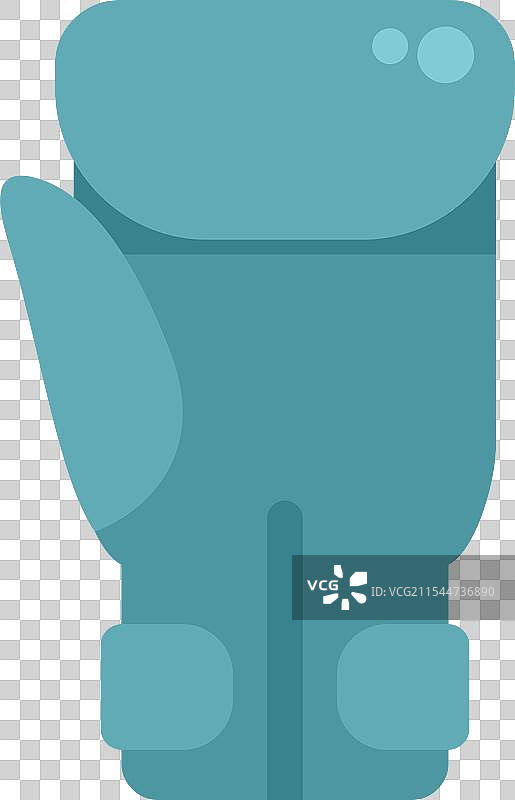 极简风格的蓝色拳击手套出拳图片素材