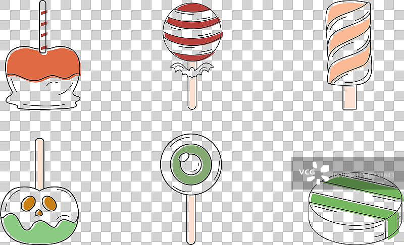 万圣节糖果图标集合，带有恐怖元素图片素材