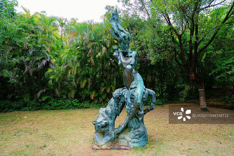 中国广东省深圳市南山区，燕晗山郊野公园，冬季雨雾天气，公园环境之美！图片素材