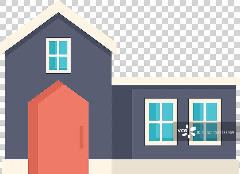 现代郊区住宅，带有山形屋顶和宽敞的空间图片素材