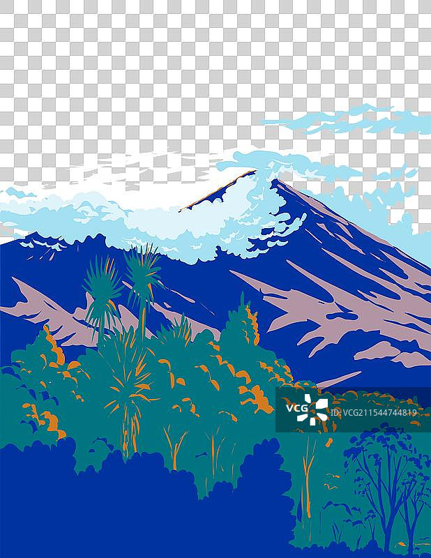 埃格蒙特国家公园的塔拉纳基山图片素材