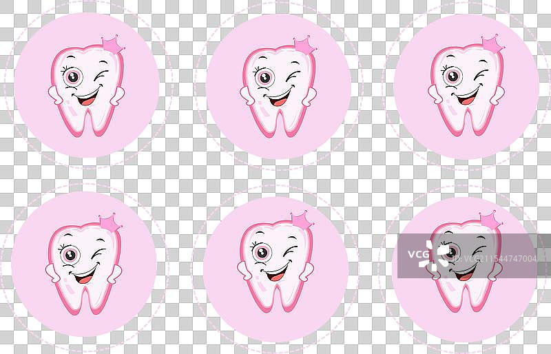 女孩的第一颗牙齿，带有牙冠图片素材