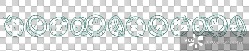椰子装饰可编辑轮廓线条图片素材