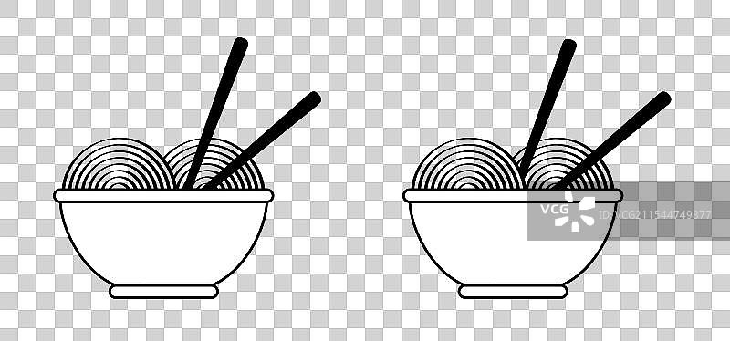 两个碗和筷子，泰国、日本风格图片素材