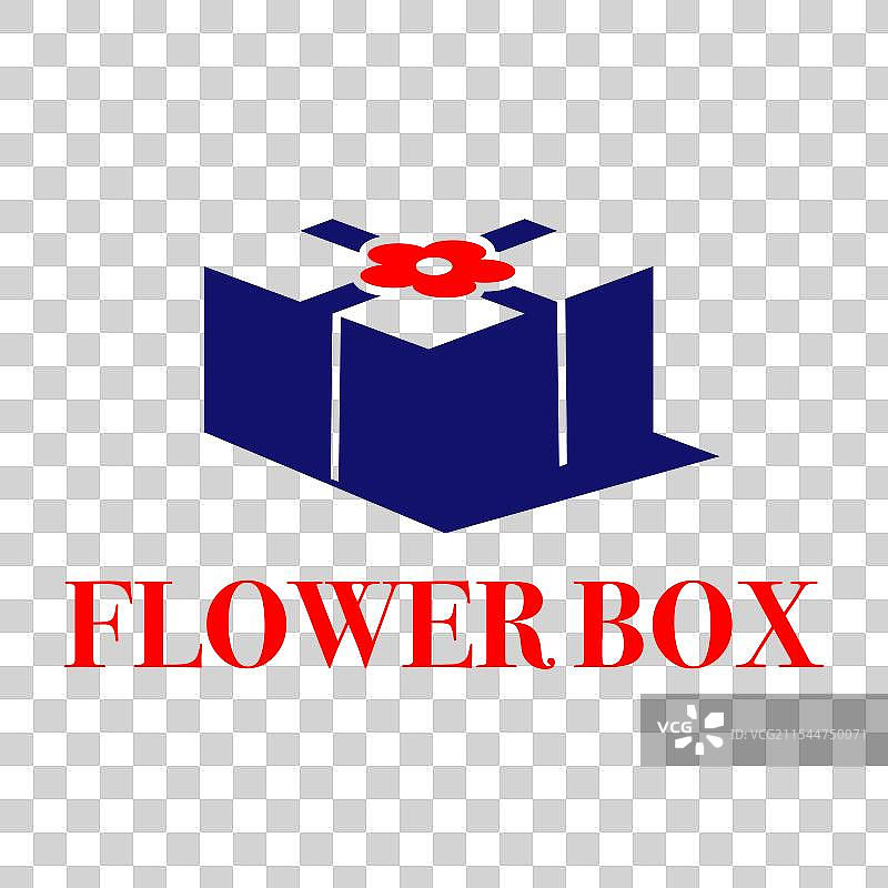 花盒扁平极简风格标志设计图片素材