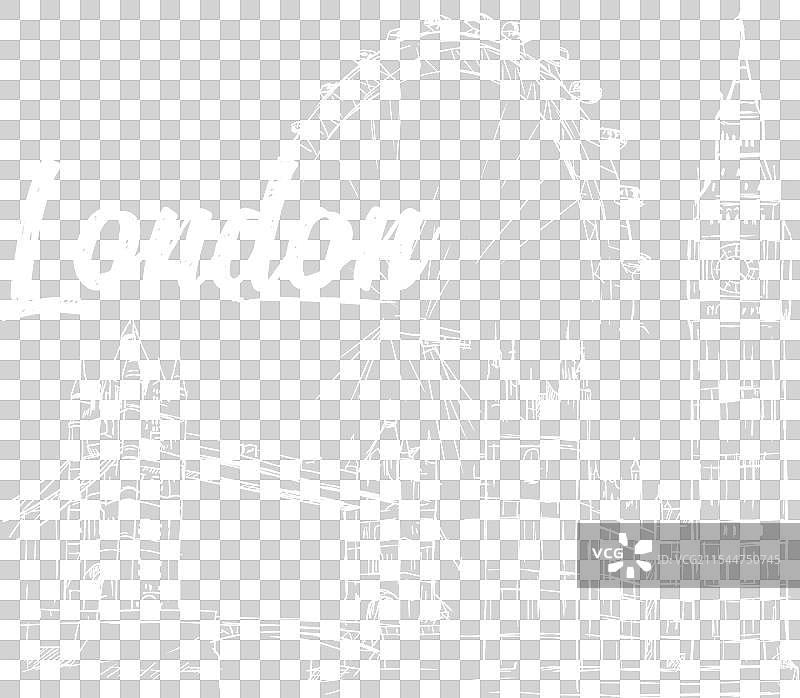 黑色背景上的伦敦城市风景线条艺术图片素材