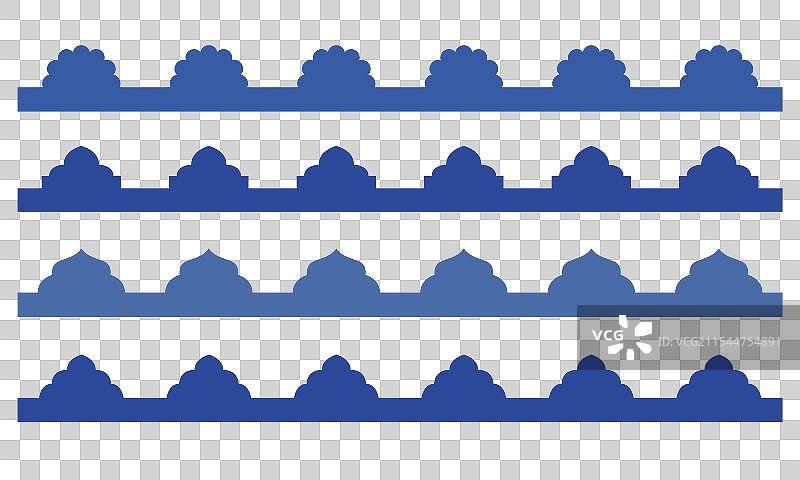 传统几何阿拉伯屋顶边框图片素材