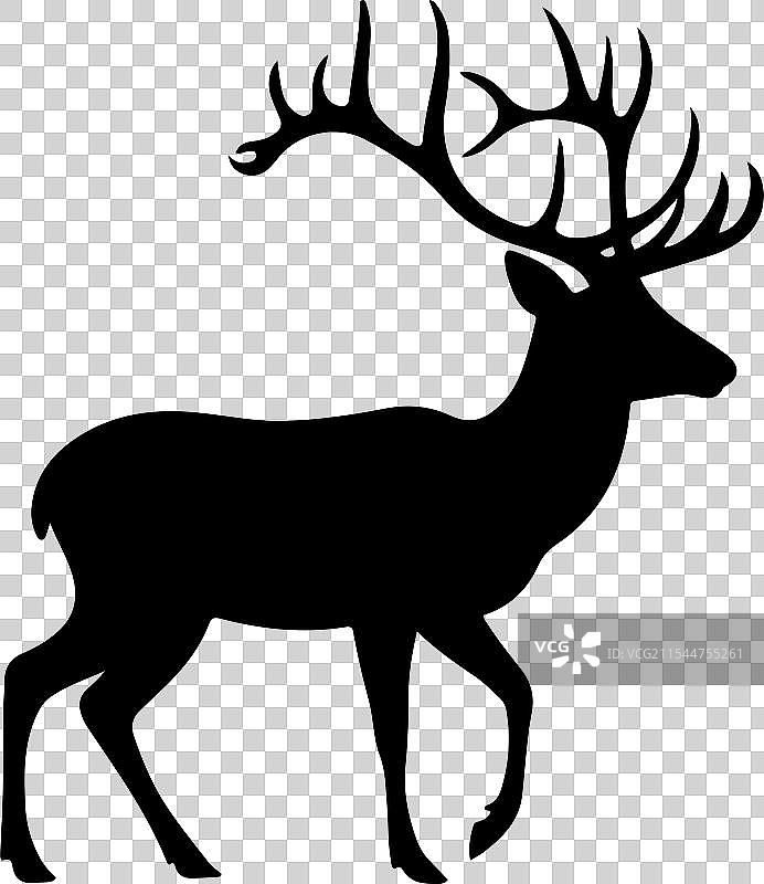 鹿的剪影图片素材