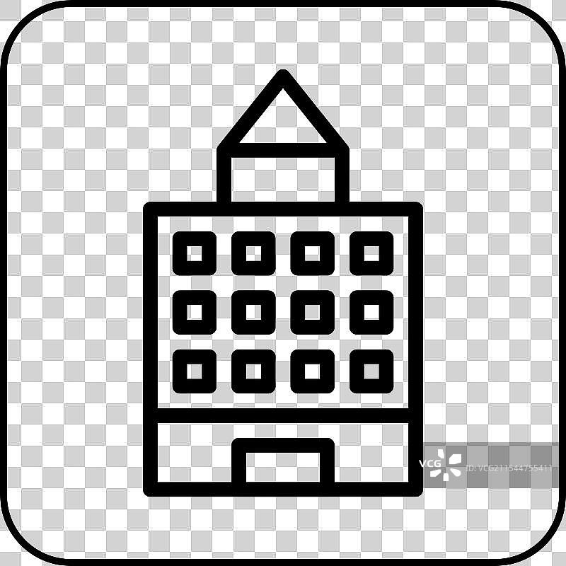 黑色边框建筑图标图片素材