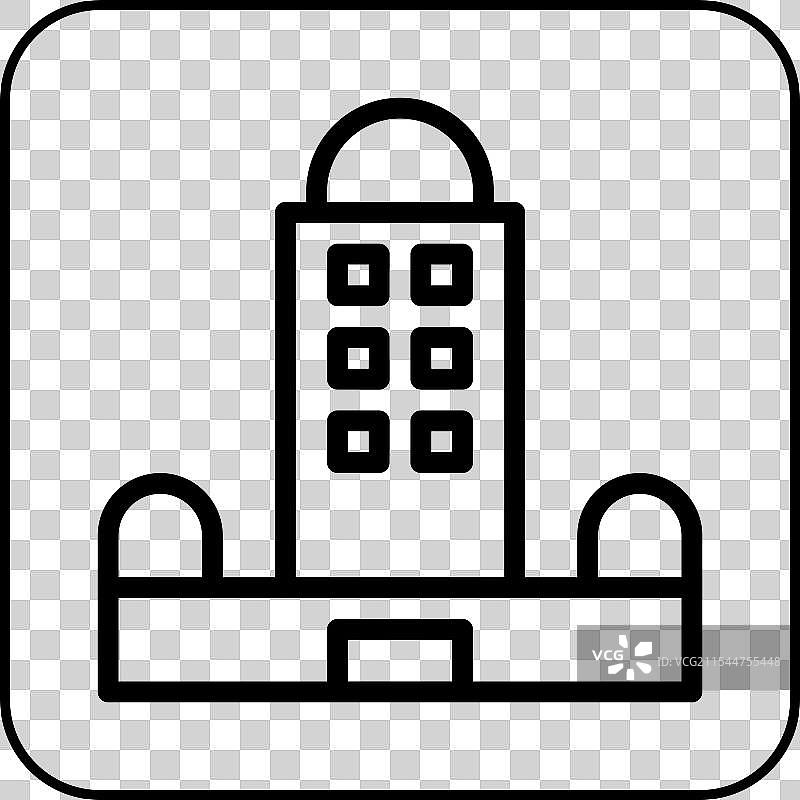 黑色边框建筑图标图片素材