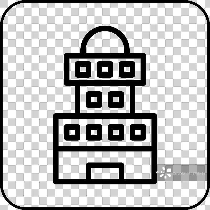 黑色边框建筑图标图片素材