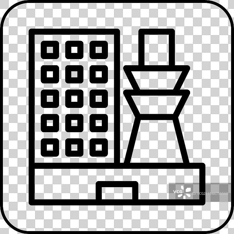 建筑图标黑色边框图片素材