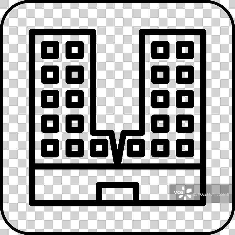 黑色边框建筑图标图片素材