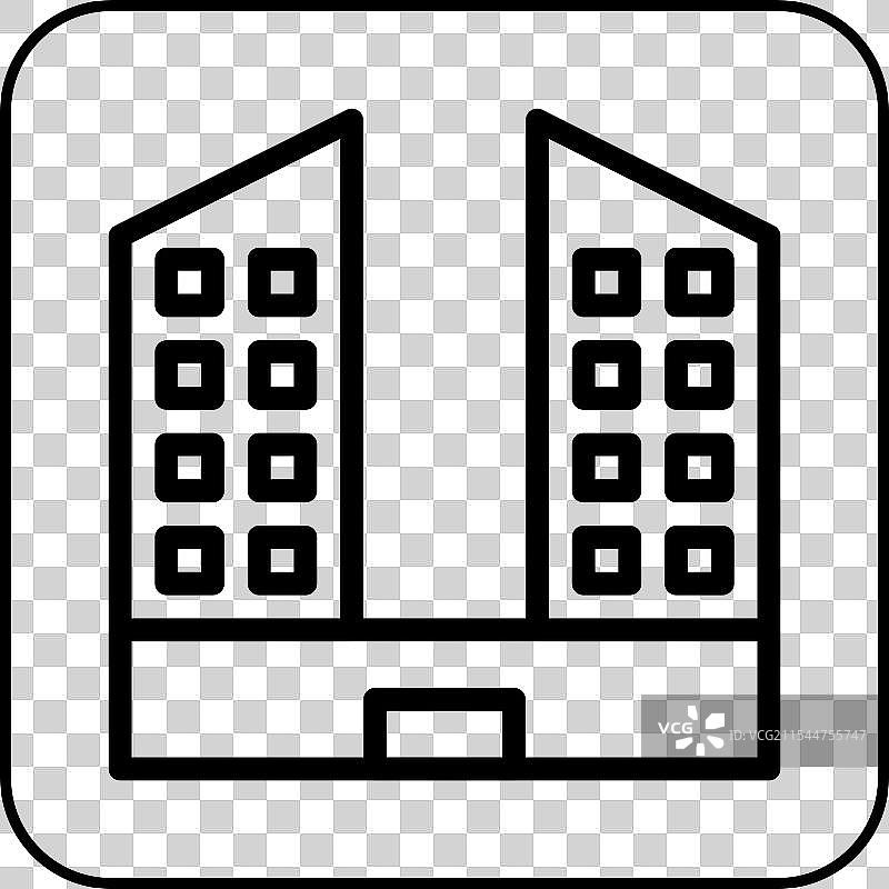 黑色边框建筑图标图片素材