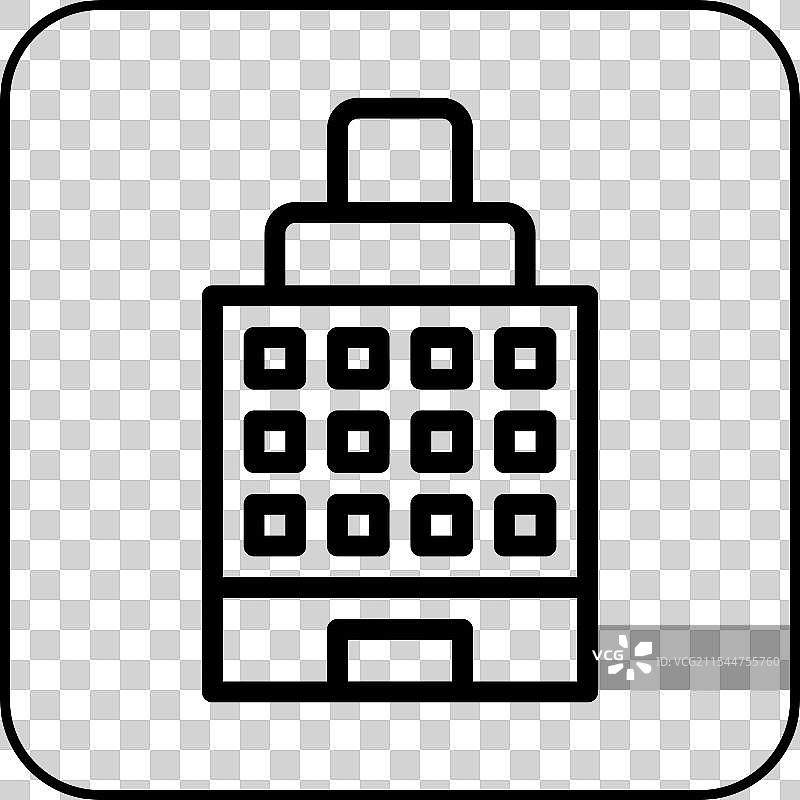 建筑图标黑色边框图片素材